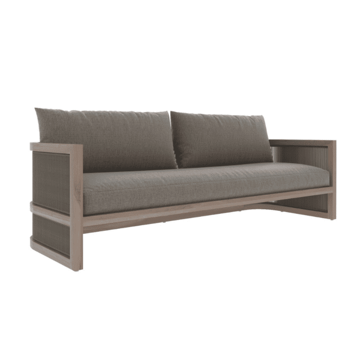 Bali İkili Koltuk – Zebrano Outdoor modern teak dış mekan koltuğu