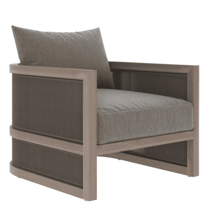 Bali Tekli Koltuk – Zebrano Outdoor teak ve halatlı dış mekan koltuğu
