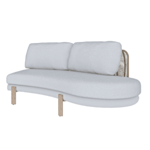 Halfmoon Double Right Module - Zebrano Outdoor right-sided outdoor armchair