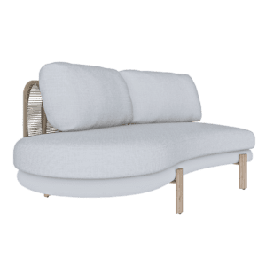 Halfmoon Double Left Module - Zebrano Outdoor left-sided outdoor armchair