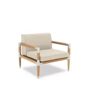 Marina Teak Single Armchair - Zebrano Outdoor modern teak outdoor armchair model