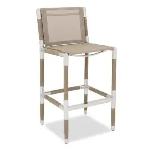 Marina Outdoor Rope Bar Chair - Stainless Steel Outdoor Furniture - Zebrano Outdoor Living