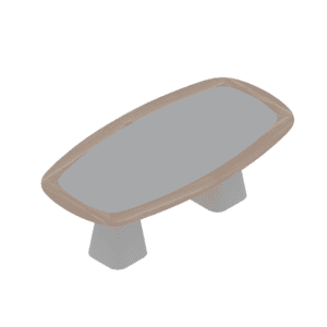 Sky Haven outdoor table - modern design outdoor dining table with natural wood frame, tapered legs
