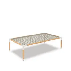 Marina Teak Dining Table - Zebrano Outdoor modern outdoor teak dining table
