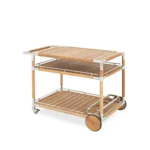 Marina Teak Service Trolley - Zebrano Outdoor outdoor service unit