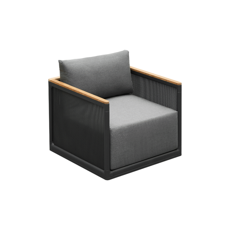 haven tekli koltuk, modern dış mekan koltuğu, teak kollu bahçe koltuğu