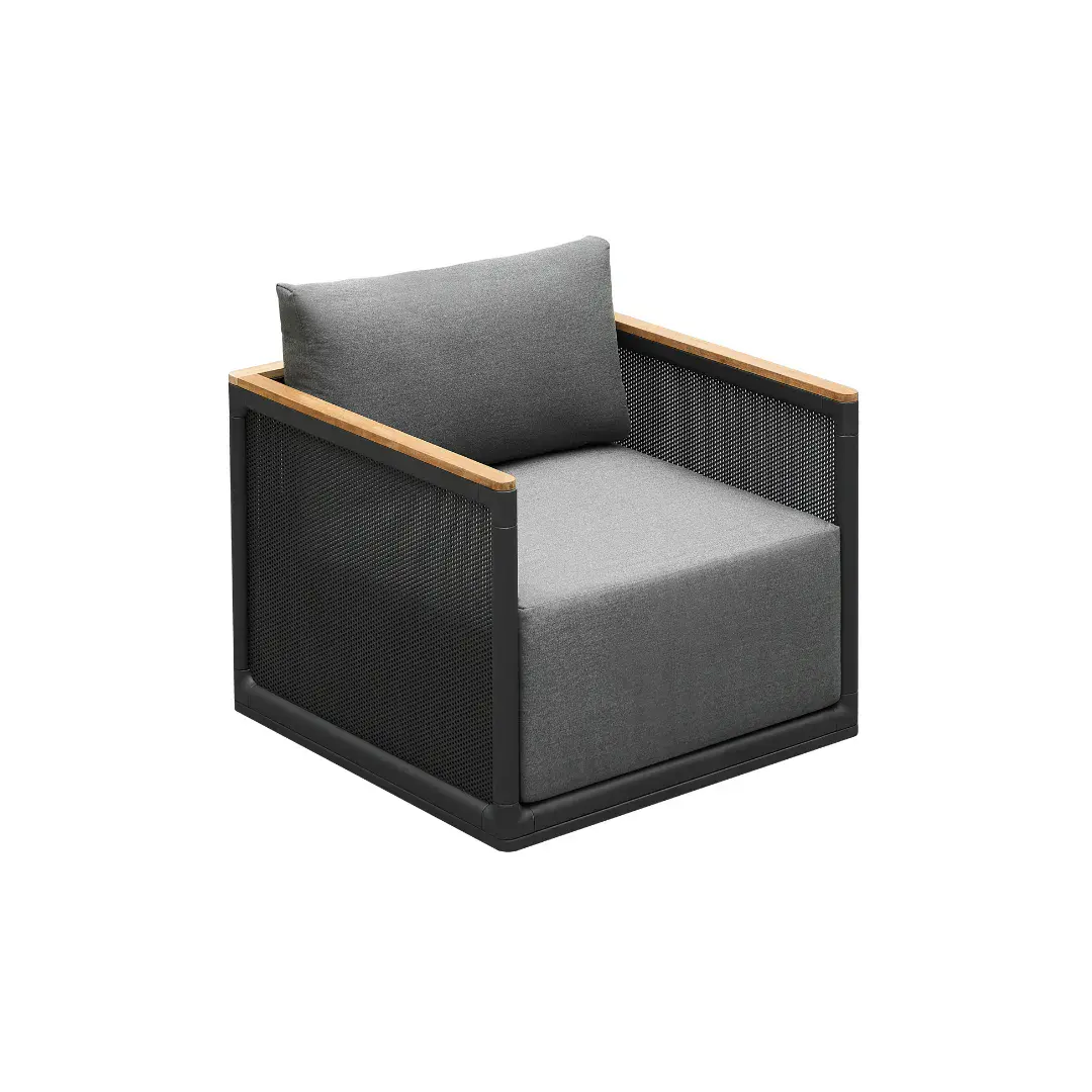 haven tekli koltuk, modern dış mekan koltuğu, teak kollu bahçe koltuğu