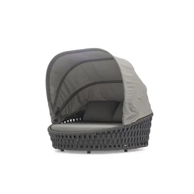 Hug gölgelikli daybed – örgü detaylı dış mekan şezlong Zebrano Outdoor