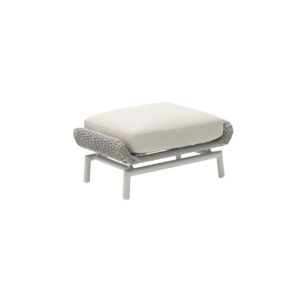 Scoop Puf Zebrano Outdoor Krem Minder Hasır Örgü Detaylı Modern Bahçe Mobilyası