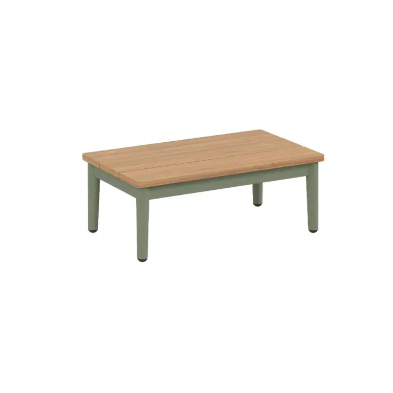 String Yan Sehpa Zebrano Outdoor Doğal Ahşap Tabla Yeşil Ayaklı Modern Bahçe Mobilyası