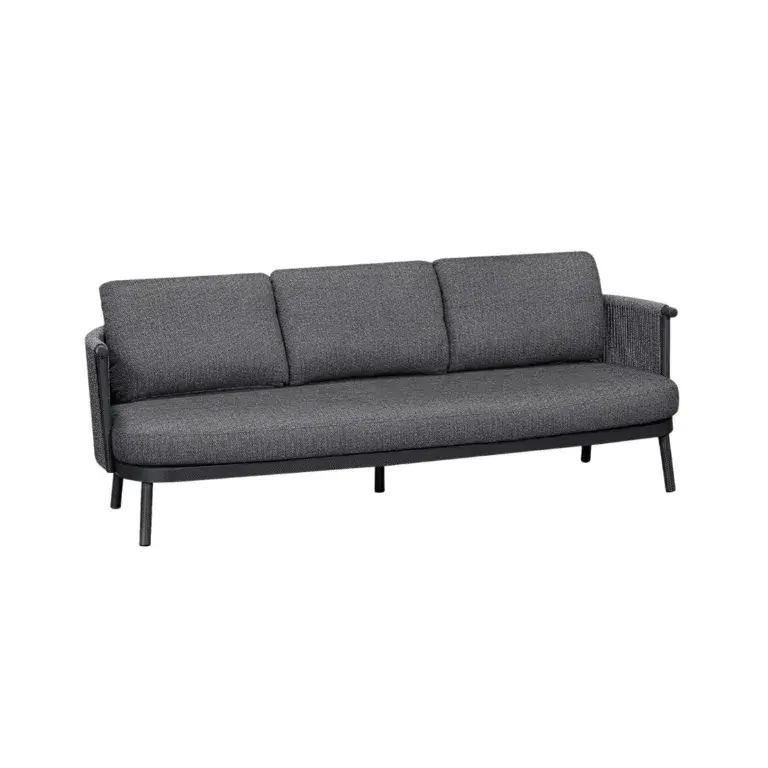 Vatican Alu Triple Armchair Zebrano Outdoor Anthracite Gray Modern Premium Garden Furniture